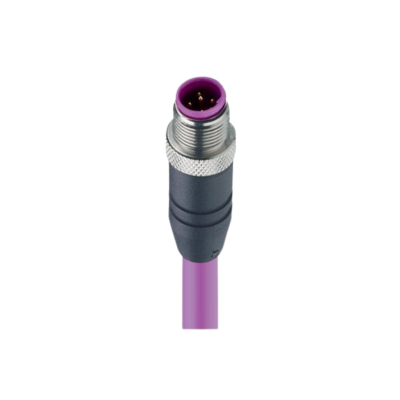 M12 B-code mannelijk PUR violet PROFIBUS